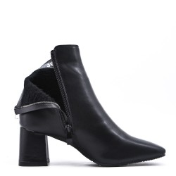 Faux leather ankle boot