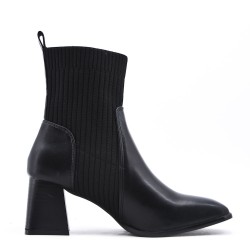 Faux leather ankle boot