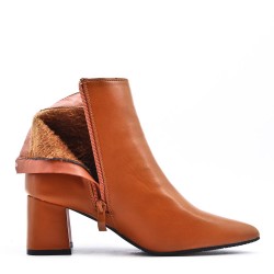 Faux leather ankle boot