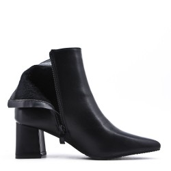 Faux leather ankle boot