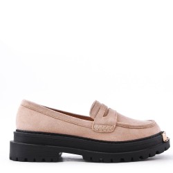 Mocassin en simili daim pour femme