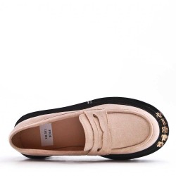 Mocassin en simili daim pour femme