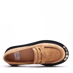 Women's mocassin in faux suede 