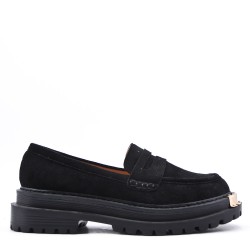 Mocassin en simili daim pour femme