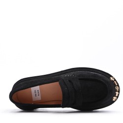 Women's mocassin in faux suede 