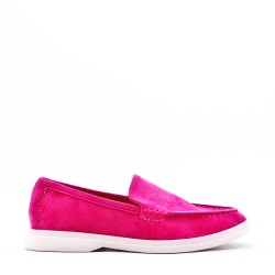 Mocassin en simili daim pour femme