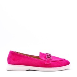 Mocassin en simili daim pour femme