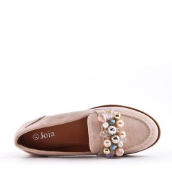 Women's mocassin in faux suede 
