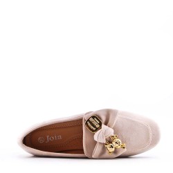 Women's mocassin in faux suede 