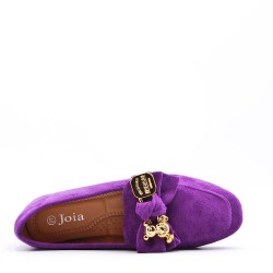 Women's mocassin in faux suede 