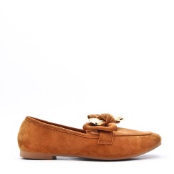 Mocassin en simili daim pour femme