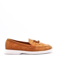 Mocassin en simili daim pour femme