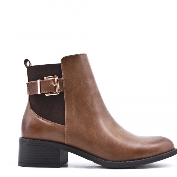 Faux leather ankle boot