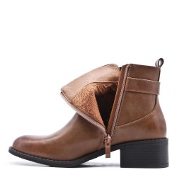 Faux leather ankle boot