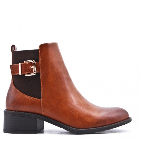 Faux leather ankle boot