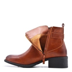 Faux leather ankle boot