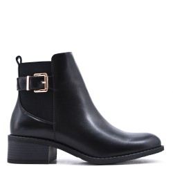 Faux leather ankle boot