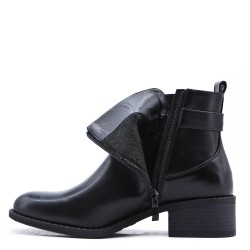 Faux leather ankle boot