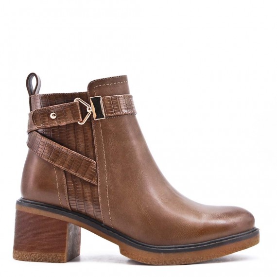 Faux leather ankle boot