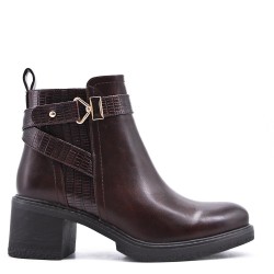 Faux leather ankle boot