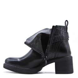 Faux leather ankle boot