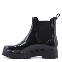 Faux leather ankle boot