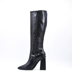 Faux leather ankle boot