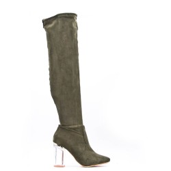 Boot in a mix of materials for fall and winter