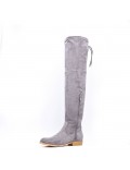 Boot in a mix of materials for fall and winter