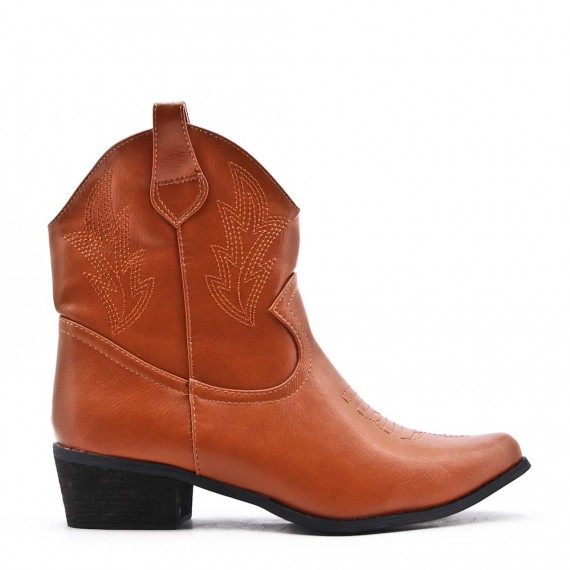 Faux leather ankle boot