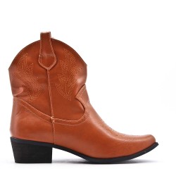 Faux leather ankle boot