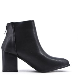 Faux leather ankle boot