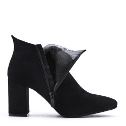 Faux leather ankle boot