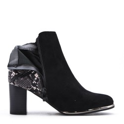 Faux leather ankle boot