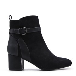 Faux leather ankle boot