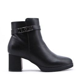 Faux leather ankle boot