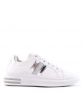 Women's faux leather lace up sneaker