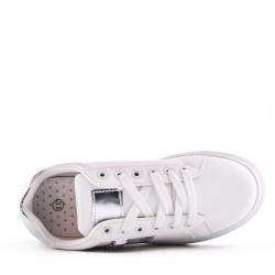 Women's faux leather lace up sneaker