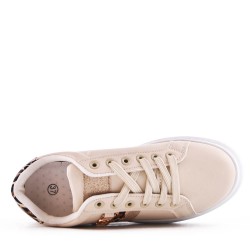 Women's faux leather lace up sneaker