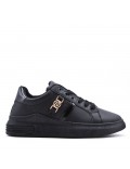 Women's faux leather lace up sneaker