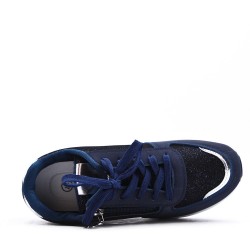 Women's faux leather lace up sneaker