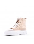 Mixed material sneaker for women