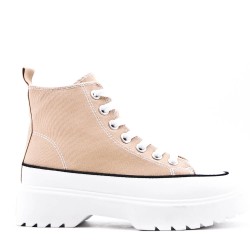 Mixed material sneaker for women