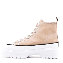 Mixed material sneaker for women