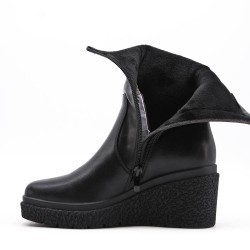 Faux leather ankle boot