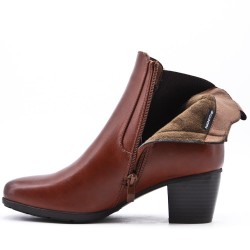 Faux leather ankle boot