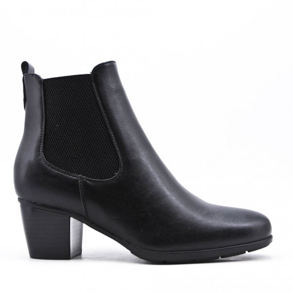 Faux leather ankle boot