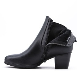 Faux leather ankle boot