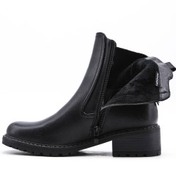 Faux leather ankle boot