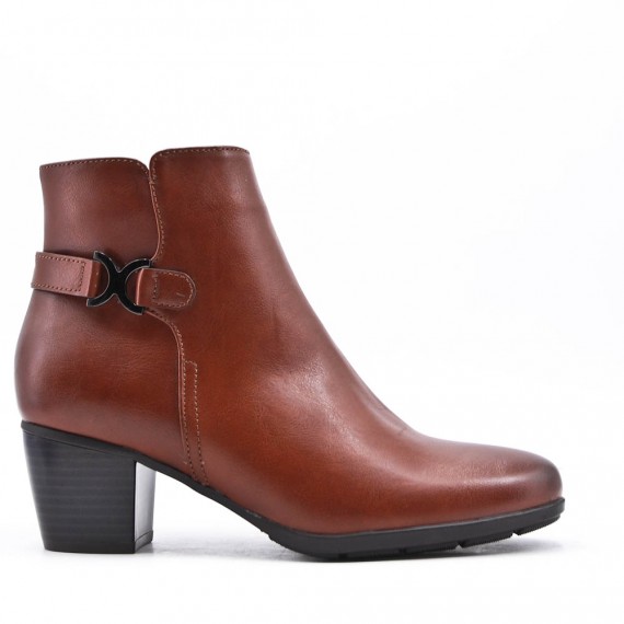 Faux leather ankle boot